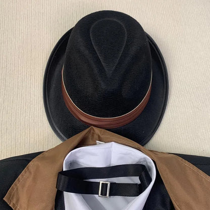Nakahara Chuuya Cosplay Costume — Hat, Uniform, Trench Coat & Pants, Big Size Outfit for Halloween & Comic Con