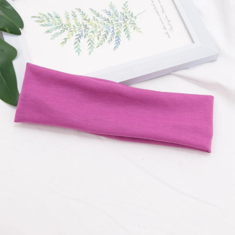 Elastic Cotton Hairband – Solid Fashion Headbands for Women & Men, Running, Yoga & Makeup Accessories