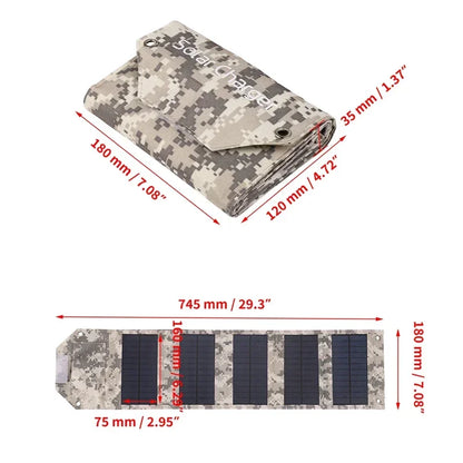 60W 80W 100W Foldable Solar Panel — 5V USB Portable Waterproof Charger for Phone, Camping & Power Bank