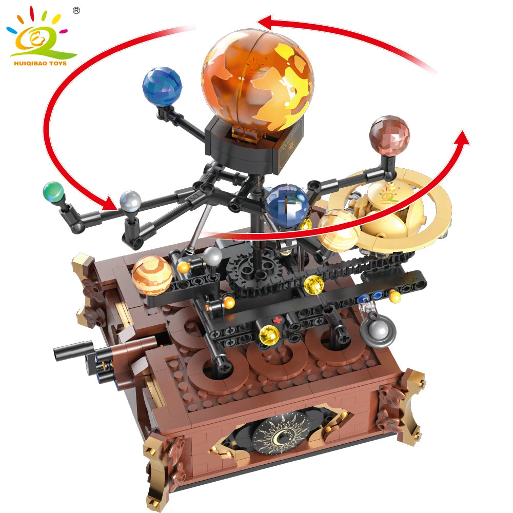 HUIQIBAO MOC Space Solar System Model – Mini Planet Building Blocks Toy for Kids, Desk & Aerospace Decor