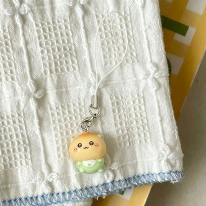 Kawaii Mini Resin Pendant Keychain - Cute Baby Outfit Phone Lanyard and Bag Charm for Girls