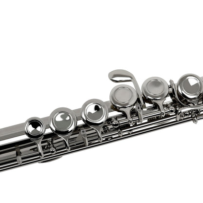 SLADE 16 Closed/Opened Hole C Key Professional Transverse Flute – Concert Musical Instrument with Box, Cleaning Cloth, Stick & Gloves