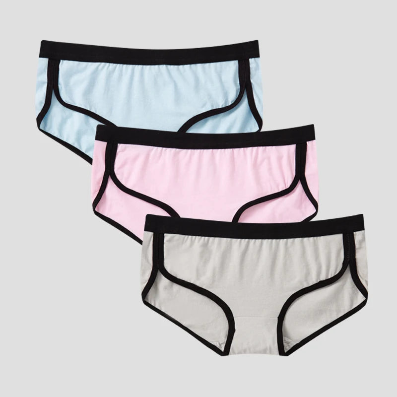 BANNIROU 3Pcs Women’s Cotton Briefs - Soft Breathable Low-Rise Sports Fitness Panties & Everyday Lingerie Underwear