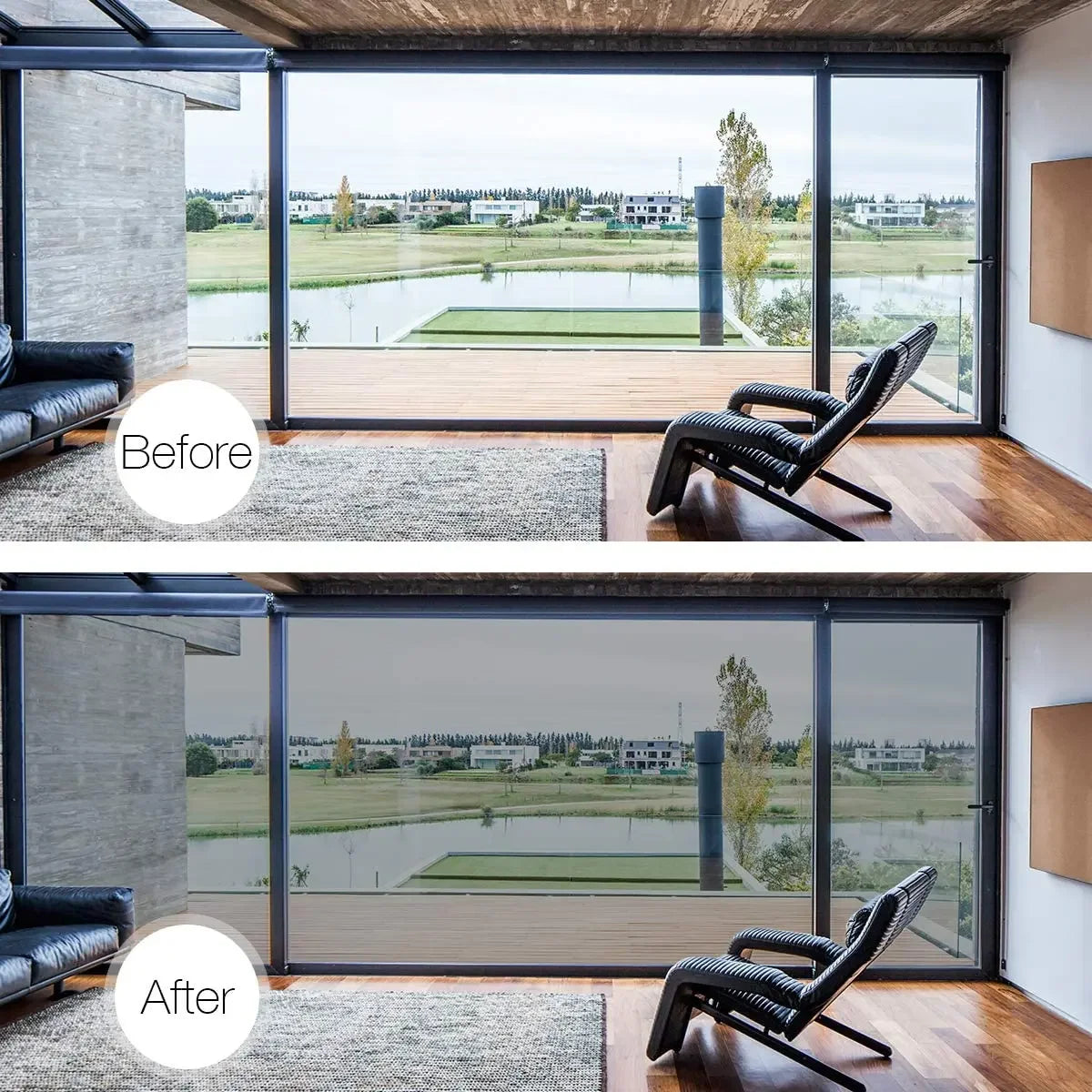 One Way Mirror Window Film - Privacy Reflective Tint, Heat Control, Sun Blocking, Self-Adhesive Glass Sticker (Multi-Size)