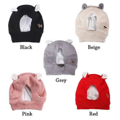 Quiet Dog Ear Muffs - Noise Protection and Anxiety Relief, Winter Warm Knitted Earmuffs for Medium and Large Dogs
