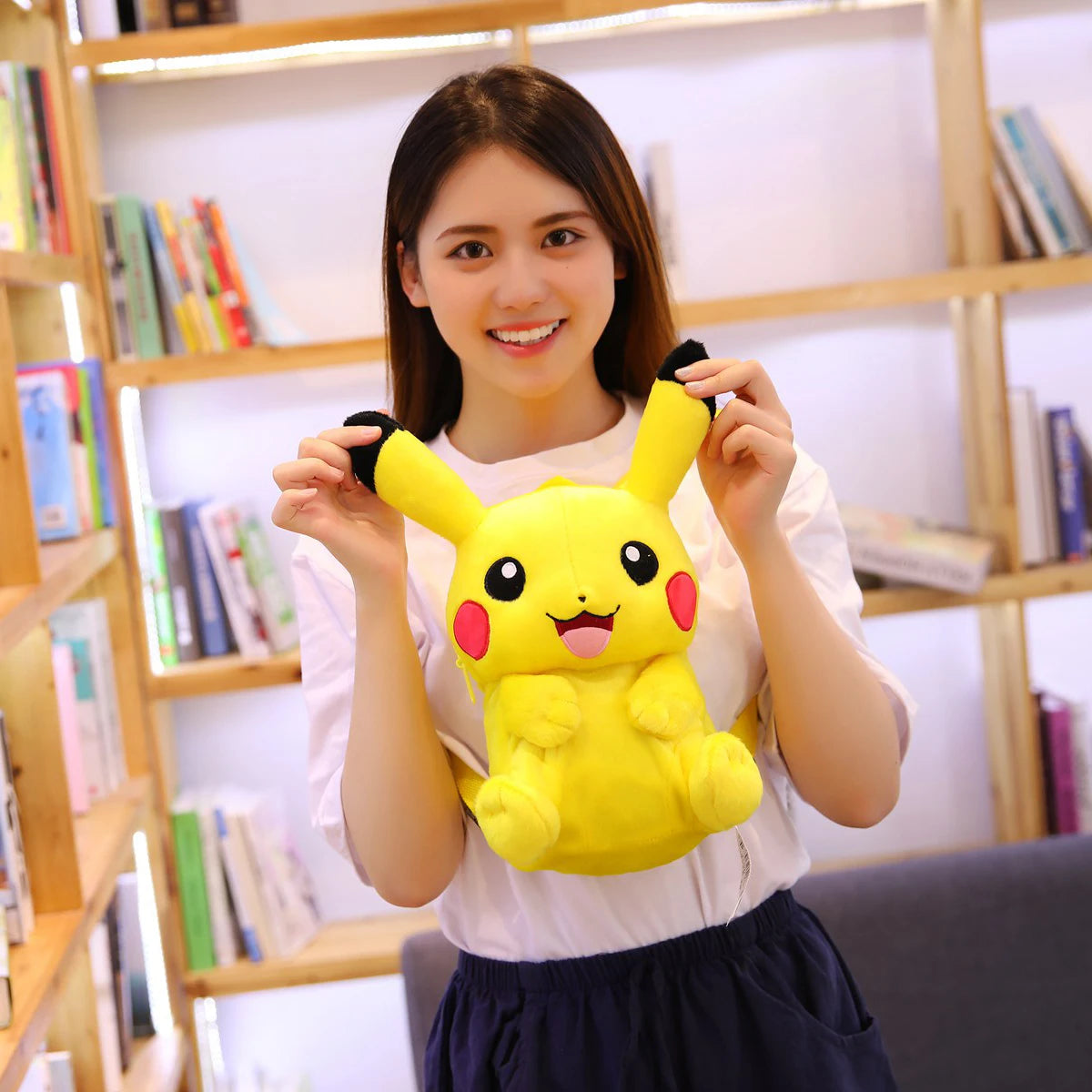 Pikachu Plush Backpack — Pokémon Peluche Stuffed Toy Schoolbag, Cute Cartoon Gift for Kids
