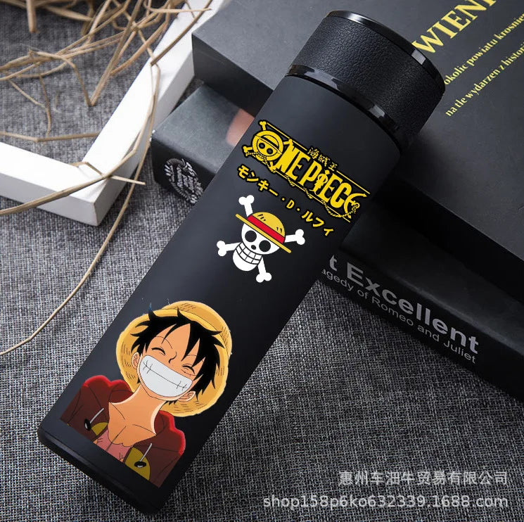 One Piece Anime Thermos Cup – 304 Stainless Steel Luffy & Zoro Action Figure Water Bottle