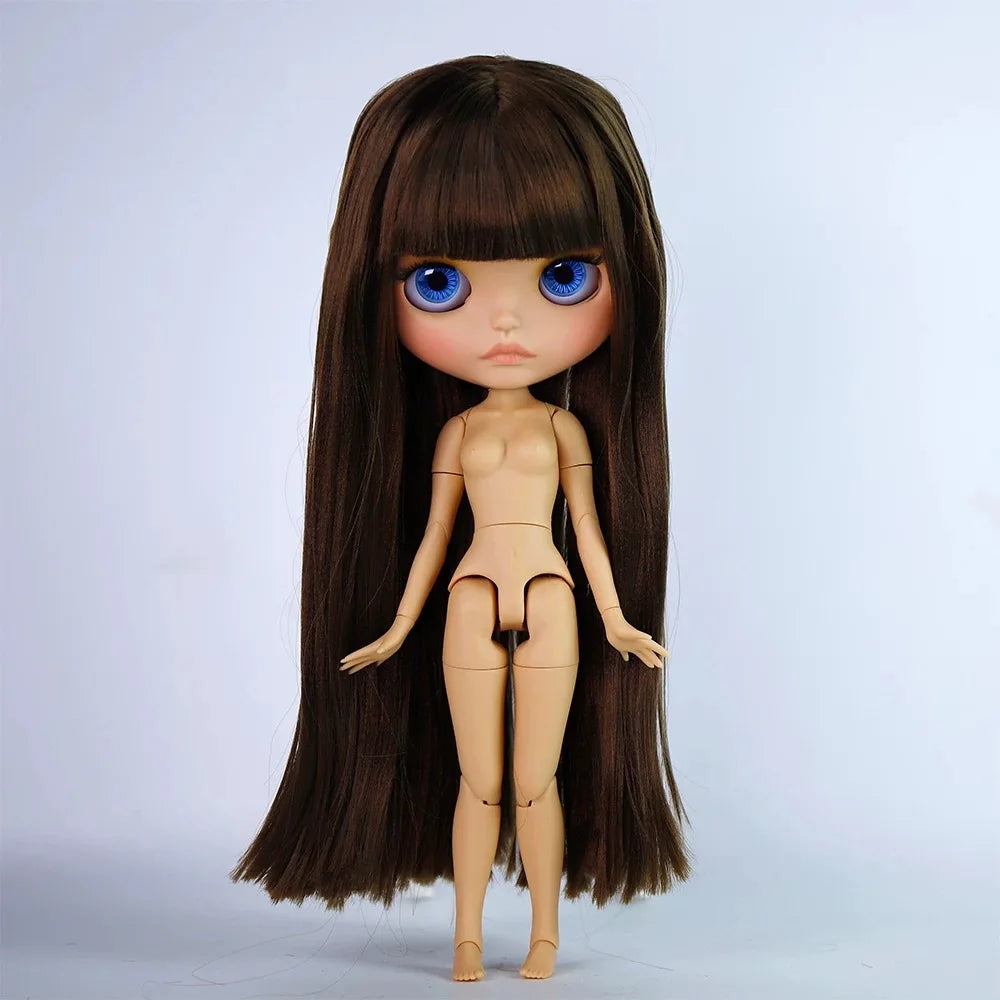 ICY DBS Blythe Doll – 30CM Tan Skin Matte & Glossy Face, Pouting Lips, 19-Joint BJD DIY Costume Doll Gift