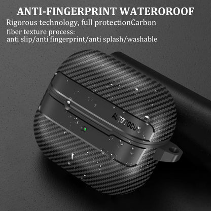 2024 Carbon Fiber Military Armor Case for Samsung Galaxy Buds 3/3 Pro – Protective Cover with Keychain