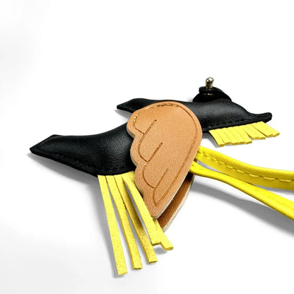 Winged Pony Keychain - Premium PU Leather Bag Charm with Detachable Strap