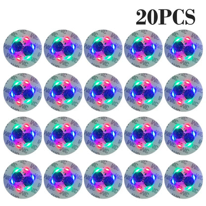 100-Pack LED Tableware Mats & Luminous Cup Stickers — Colorful Flashing Bottle Coasters for Bar, Stall, and Party Lighting