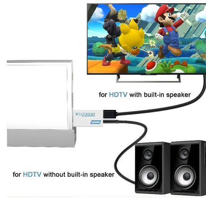 Wii HDMI Converter Adapter - 1080P Upscaling Video Converter with Audio Jack for Nintendo Wii Console