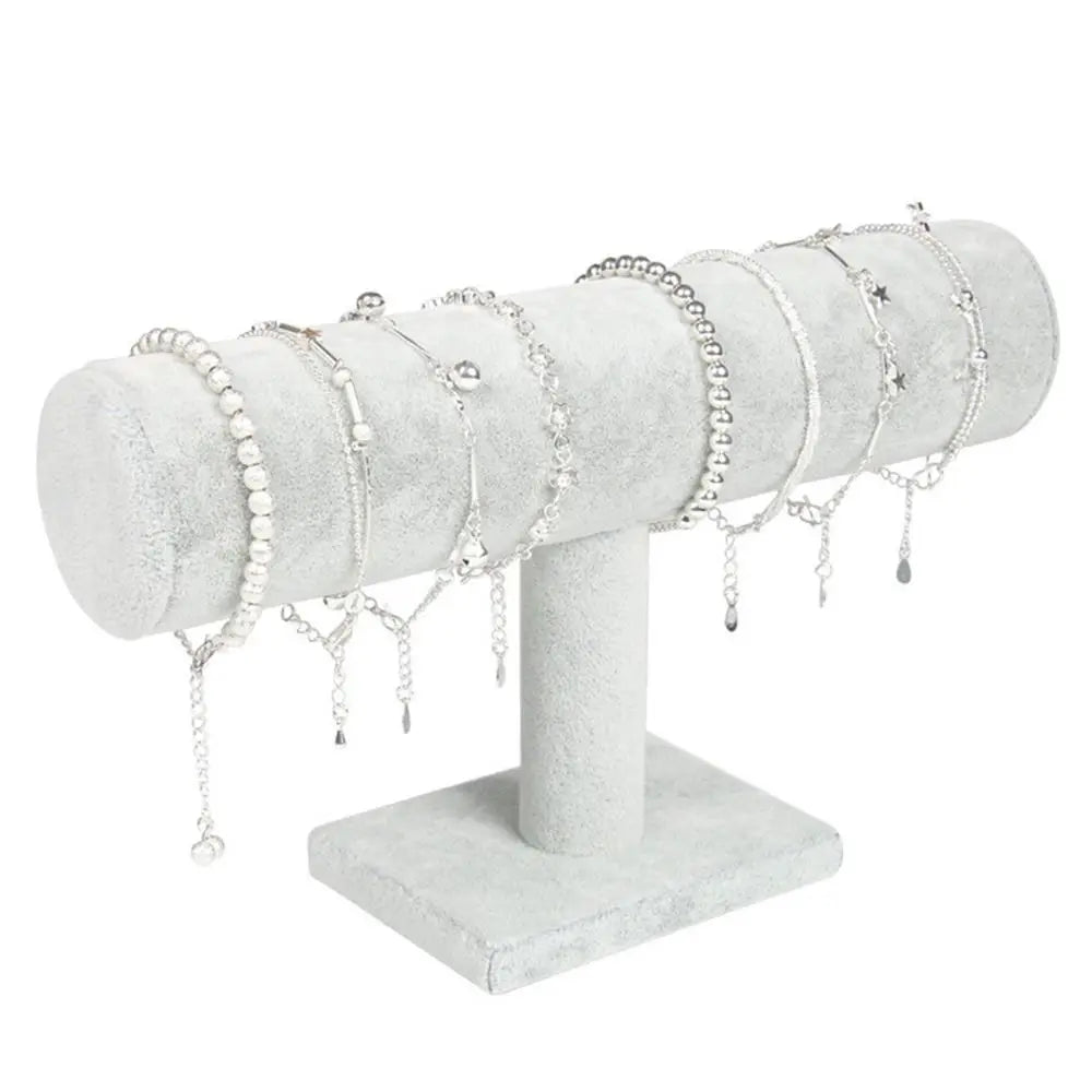 6-Color Upright Velvet Bracelet & Chain Watch Display Rack – Hard Jewelry Organizer Stand Holder