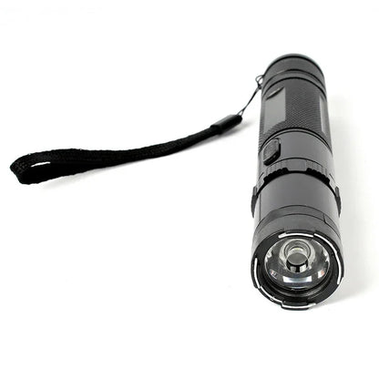 910A Rechargeable Self-Defense Flashlight — High-Power Outdoor Torch with Large Capacity Battery, Black