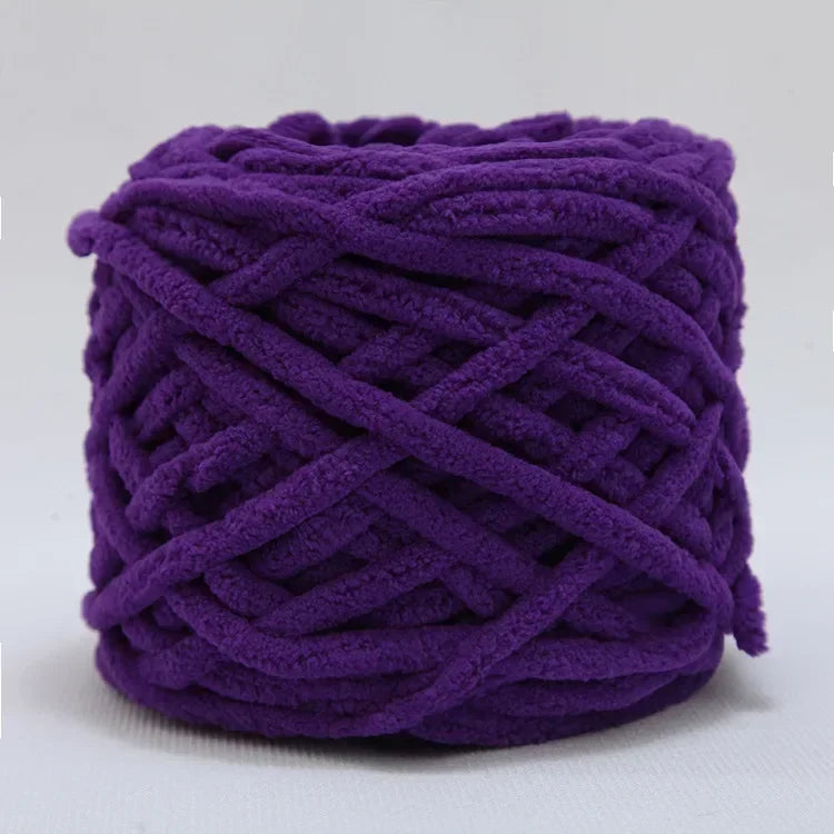 100g Chenille Knitting Yarn – Soft Thick Cotton Ice Strip Wool for DIY Hand Knitting Scarves & Crafts
