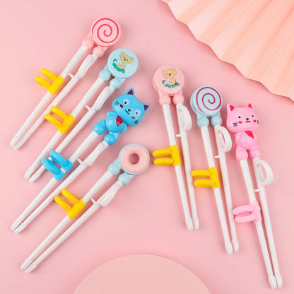 Cartoon Animal Training Chopsticks - Reusable Kids Learning Chopsticks for Baby Self-Feeding