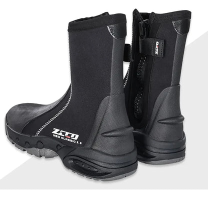 5mm Neoprene Dive Boots with Side Zipper — Unisex Snorkeling & Scuba Diving Shoes for Water Sports