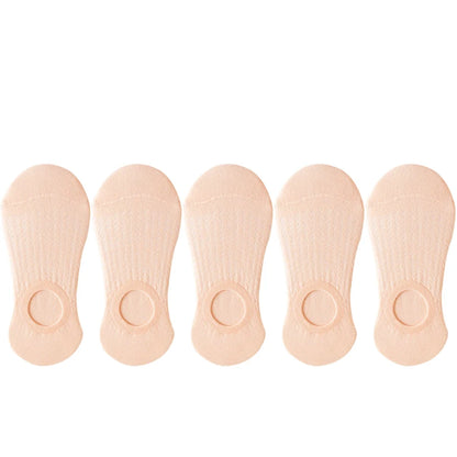 5 Pairs Women’s No-Show Socks – Summer Invisible Short Lace Boat Socks, Breathable Non-Slip Silicone Fashion Socks