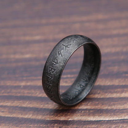 Fashion Retro Viking Rune Ring – 316L Stainless Steel Odin Letter Amulet, Couple Jewelry Gifts for Men & Women