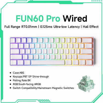 Akko MonsGeek FUN60 60% Mechanical Gaming Keyboard – Magnetic Switch, 8K Rapid Trigger, ARGB HE/TMR Custom Keyboard