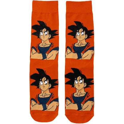 Men’s Dragon Ball Anime Mid Tube Socks - Bandai Cartoon Character Cotton Crew Socks