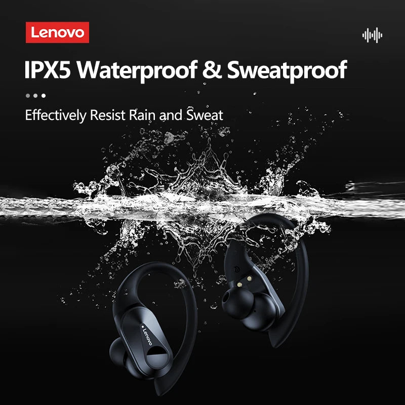 Lenovo LP75 TWS Sports Earphones — Bluetooth 5.3 Wireless, Waterproof HiFi Stereo, Noise-Reducing Earbuds with Mic
