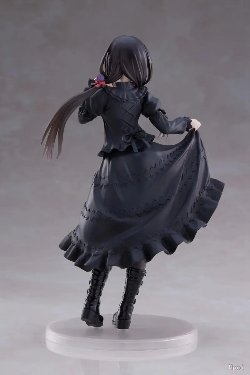 18cm Date A Live Tokisaki Kurumi Anime Figure — PVC Standing Model Toy in Black Dress, Cute Girl Car Interior Ornament