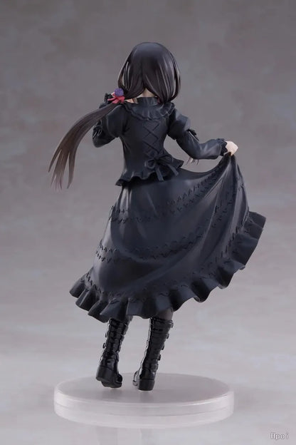 18cm Date A Live Tokisaki Kurumi Anime Figure — PVC Standing Model Toy in Black Dress, Cute Girl Car Interior Ornament
