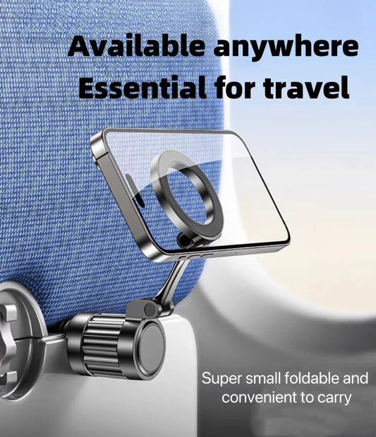 Adjustable 360° Magnetic Phone Holder – Multi-Function Car Headrest Mount for Magsafe & Universal iPhone