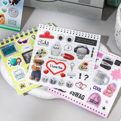20-Piece Y2K Retro Tech PET Sticker Set - Vintage Aesthetic Decals for Scrapbooking, Journals and DIY Crafts