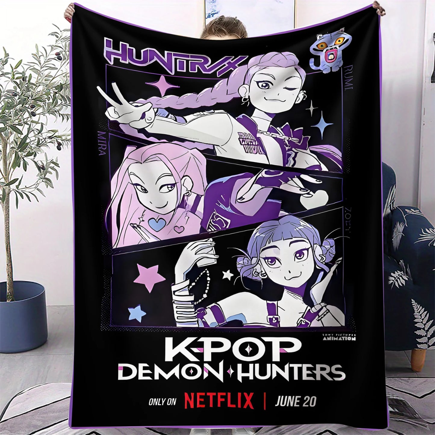 K-Pop Demon Hunters Flannel Blanket – 31 Styles Anime Throw for Home, Travel & Camping Fan Gift