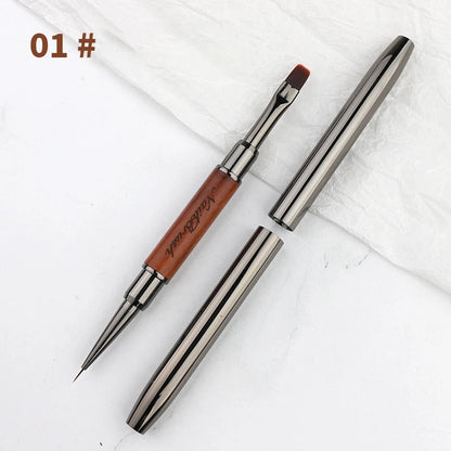 Double-End Nail Pen Brush – Glue & UV Gel Liner Brush, Dual-End Acrylic Nail Art Painting Manicure Tool