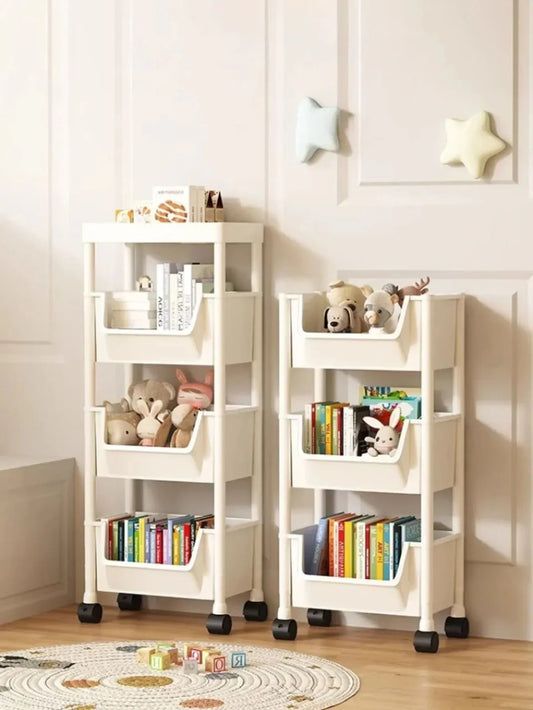 5/4/3/2 Tier Portable Trolley - Mobile Kitchen Storage Rack with Large Capacity Shelf