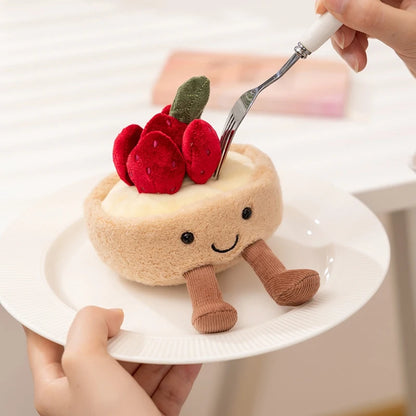 Cute Dessert Plush Toys – Soft Cake, Waffle, Pancake, Macaron, Éclair Stuffed Dolls for Kids Gift & Home Decor