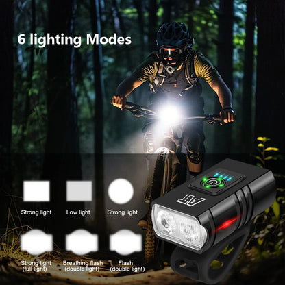 LED Bicycle Front Light - Type-C Rechargeable MTB Road Bike Headlamp, Easy-Install Cycling Accessory
