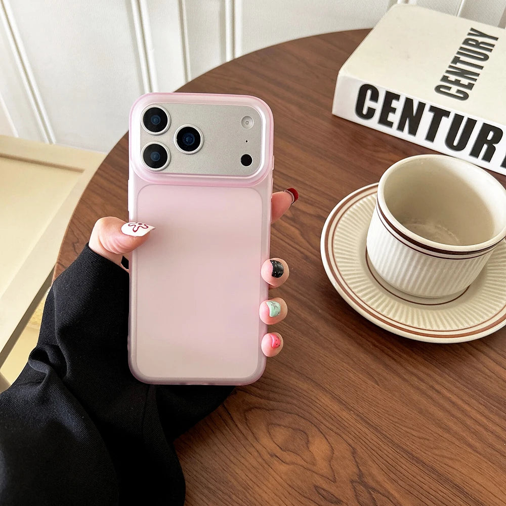 Luxury Clear Matte iPhone Case - Transparent Candy Color Soft Silicone Protective Cover