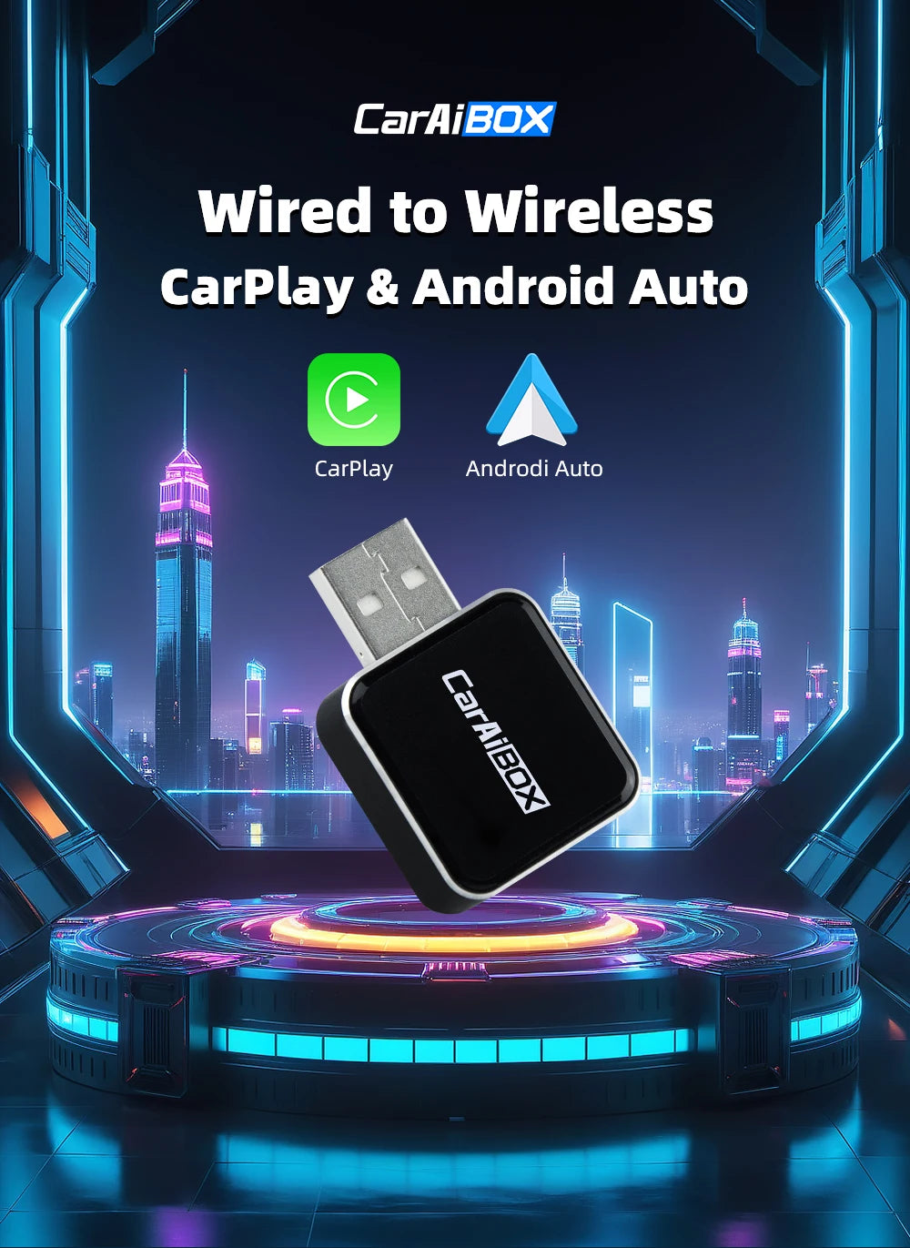 EKIY 2-in-1 Mini Wireless CarPlay & Android Auto Adapter for Cars with Wired Systems