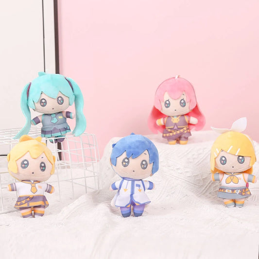 New Hatsune Miku 14cm Plush Keychain – Cute Soft Anime KAITO MEIKO Series Len Rin Stuffed Doll Bag Pendant, Girls Gift