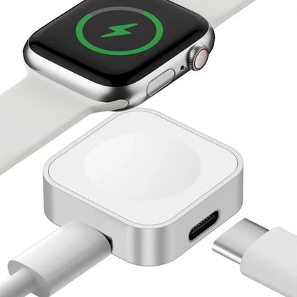Portable Wireless Type-C & 8-Pin Charger – Fast Charging Dock for Apple Watch Series 1-9 & SE Ultra