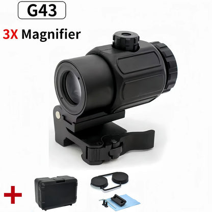 Tactical Magnifier Scope - G33/G43/G45 3X 5X Flip Mount Sight Accessory for Airsoft & Hunting
