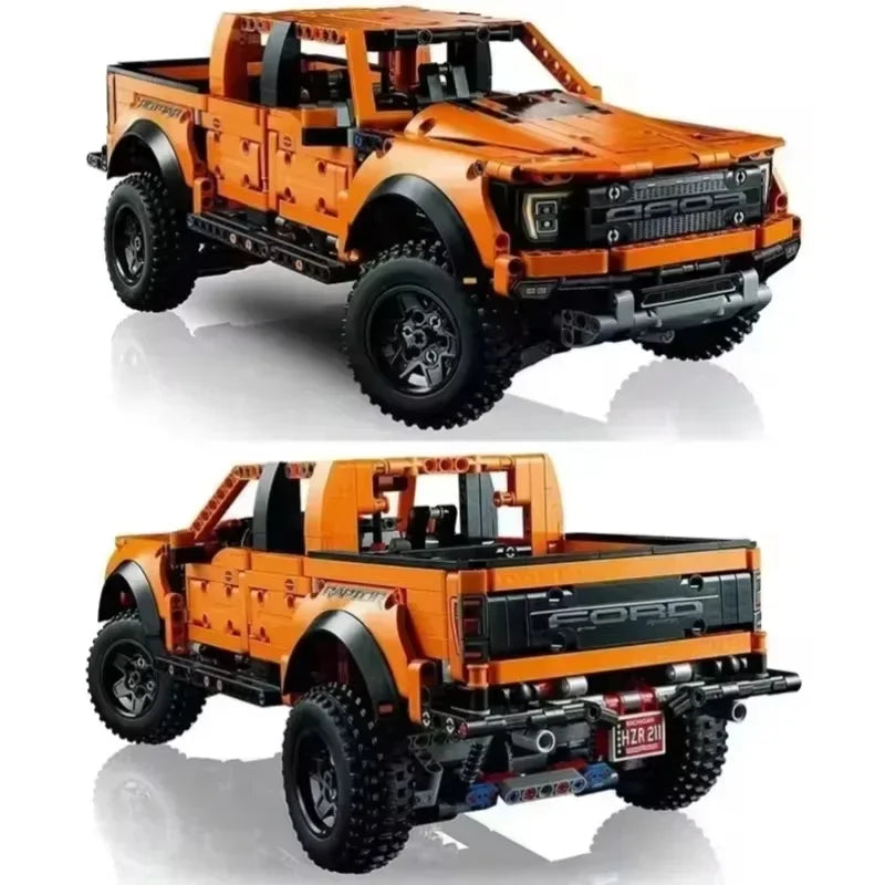 New 1379PCS Ford Raptors F150 Pickup Truck Building Blocks – Technical Sports Car Model Bricks for Kids Racing Vehicle Toy Gifts