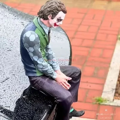 24cm Joker Heath Ledger Action Figure - Green Suit with Mask, Car Doll & Desktop Decoration Model Toy Gift
