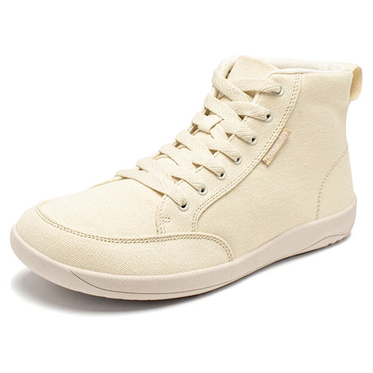HOBIBEAR Mid-Top Barefoot Shoes – Unisex Wide Toe Canvas Sneakers for Walking & Outdoor