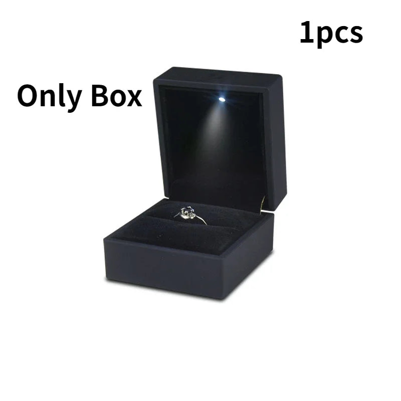 Luxury LED Ring Box - Illuminated Jewelry Gift Box for Engagements, Weddings, Birthdays, and Valentine’s Day