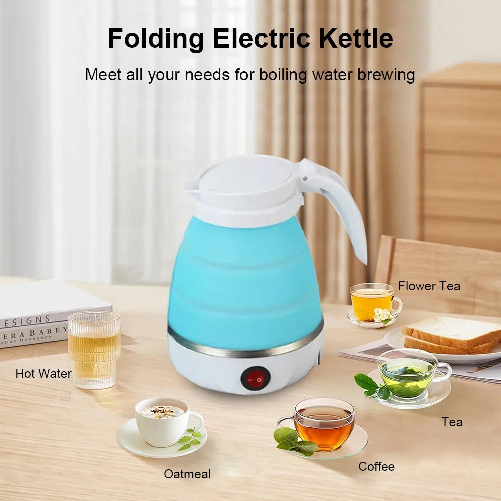 Portable 600ML Folding Electric Kettle – Travel & Camping Electric Water Heater, Foldable Design