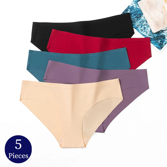 TrowBridge 5PCS Women's Seamless Panties Set – Comfortable Sport Briefs, Soft Breathable Lingerie Underwear