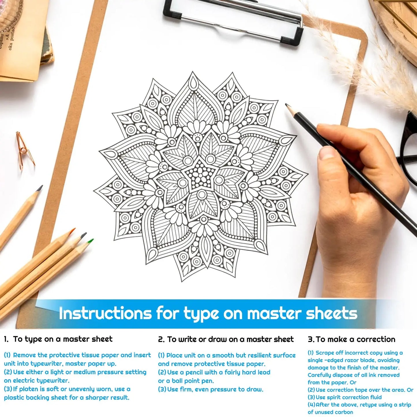 Cridoz Tattoo Transfer Paper – 10 Sheets A4 Stencil Paper (8.25" x 11.75") for Professional Tattooing