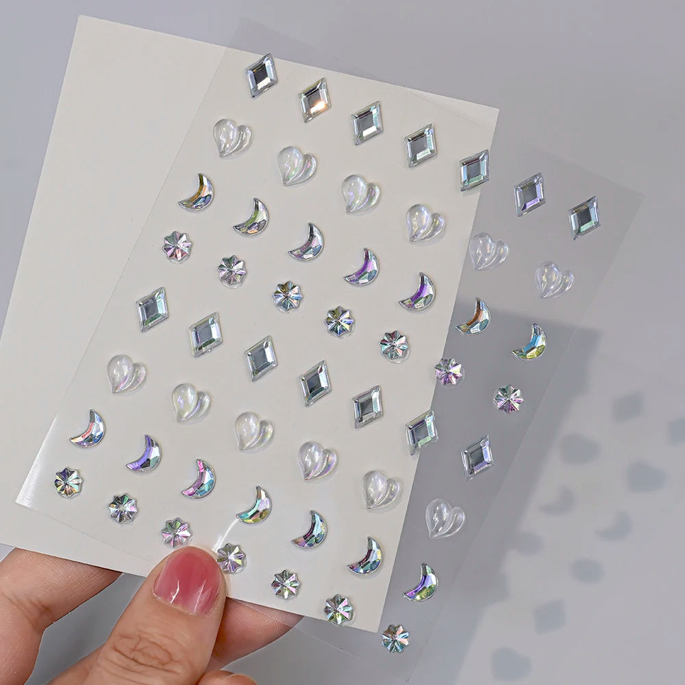 5D Face Diamond Gem Stickers - Colorful Rhinestone Body Makeup Tattoo for Festival, Nail Art & DIY Bling Style