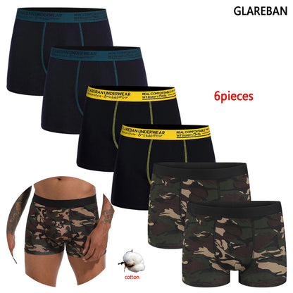 6-Pack 2024 Men’s Boxer Briefs – Cotton Fashion Underwear Set for Homme, Luxury Comfort Shorts