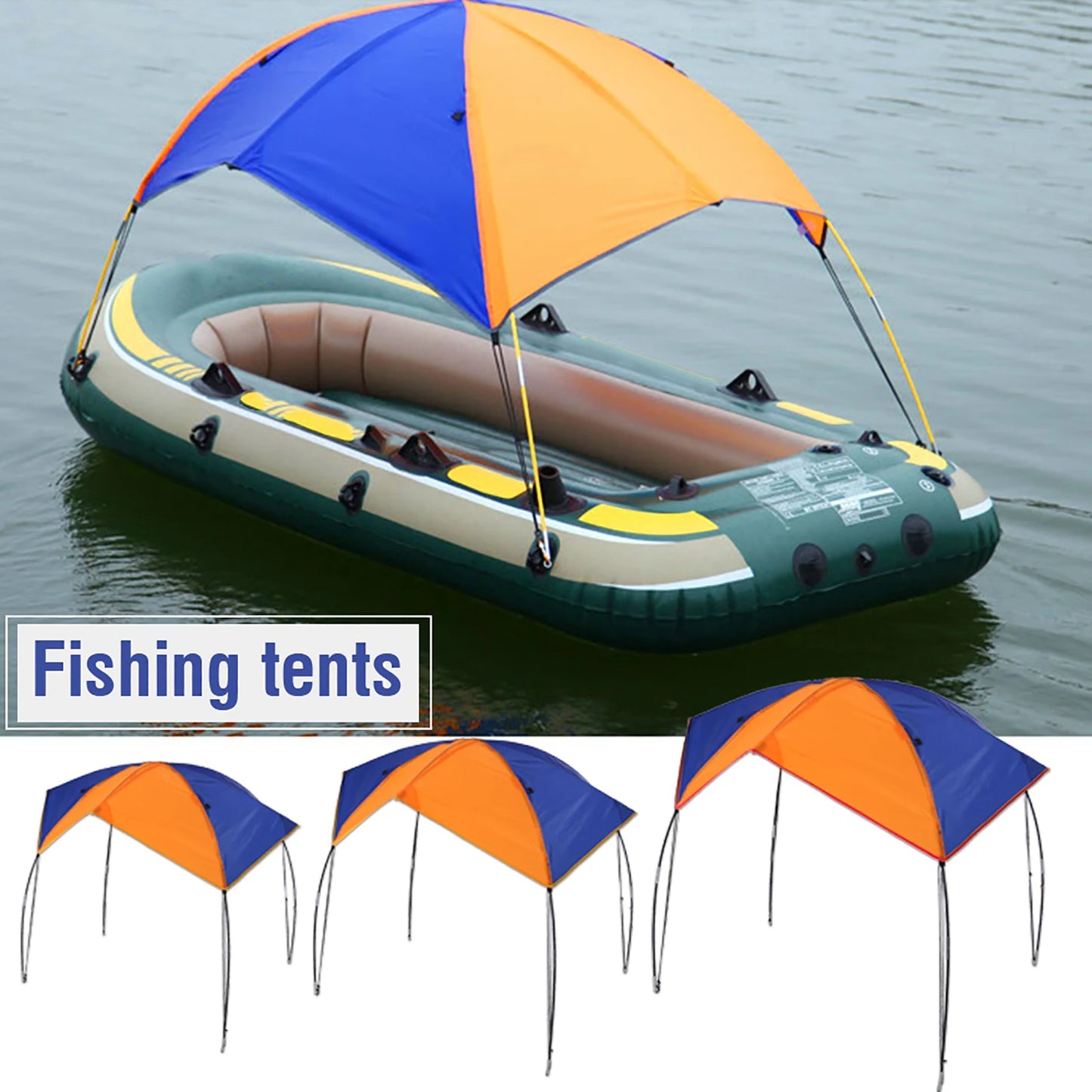 4-Person Boat Sun Shelter – Waterproof UV Protection Canopy for Kayak, Canoe & Inflatable Boat
